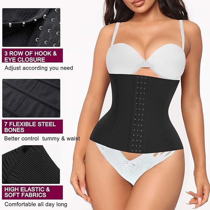 BLUSIVA Black Waist Trainer Slim Belt – Tummy & Thigh Shaper for Women and Girls