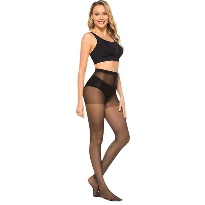 Blusiva Women's Black Sheer Pantyhose – 1 Pair Long Exotic Stockings & Tights