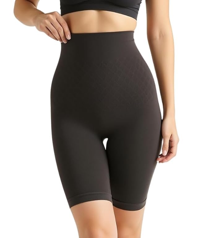 Blusiva Women’s High Waist Beige and Black Tummy Control Shapewear Shorts Feel confident, sleek, and unstoppable anytime, anywhere!
