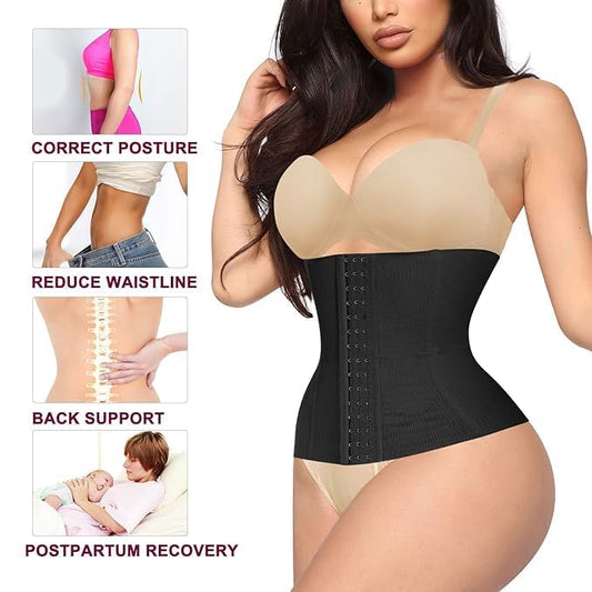 BLUSIVA Black Waist Trainer Slim Belt – Tummy & Thigh Shaper for Women and Girls