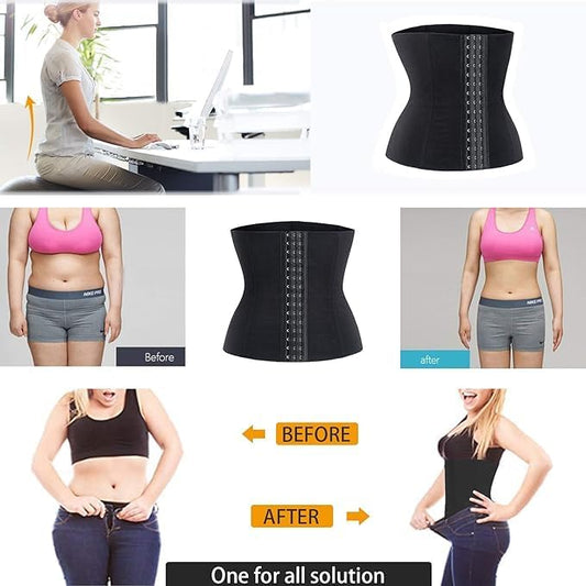 BLUSIVA Black Waist Trainer Slim Belt – Tummy & Thigh Shaper for Women and Girls