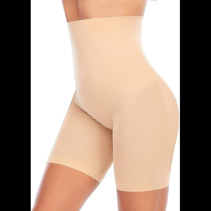 Blusiva Women’s High Waist Beige Tummy Control Shapewear Shorts Feel confident, sleek, and unstoppable in timeless black—anytime, anywhere!