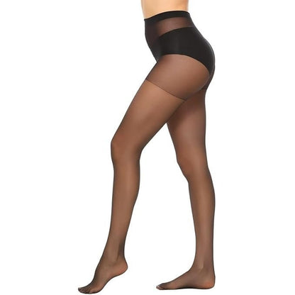 Blusiva Women’s 2-in-1 Combo (Black) – Sheer Pantyhose & High Waist Tummy Control Shapewear Shorts
