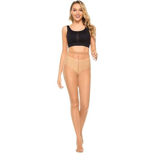 Blusiva Women's Beige Sheer Pantyhose – 1 Pair Long Exotic Stockings & Tights